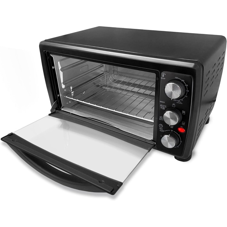 Aiwa 1400W Toaster Oven 6 Slice with Baking Tray, Air Fry Bake Toast Cook and Broil, Temperature Control, 60 Minute Timer Knob