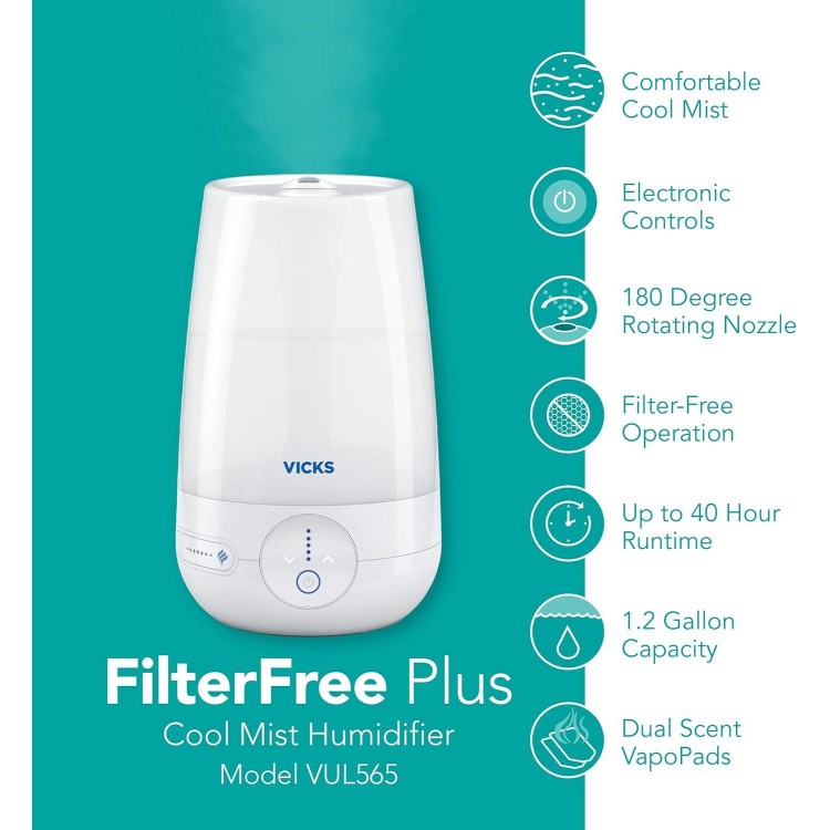 Vicks FilterFree Plus Cool Mist Plus Humidifier (VUL565)