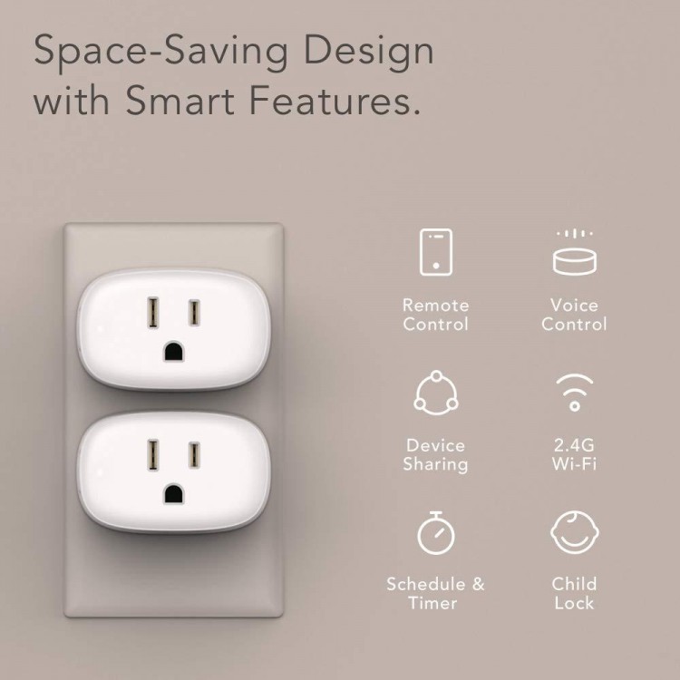 Nooie Smart Plug WiFi Outlet Mini Smart Socket Compatible with Alexa, Google Assistant, No Hub Required
