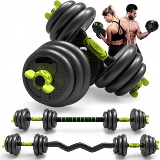 Aterastyle Adjustable Weights Dumbbell Set 3-in-1 Dumbbell Barbell Set