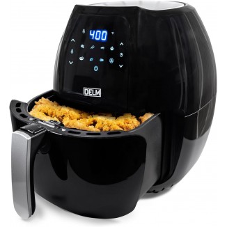 Delm Air Fryer 8 in 1 Easy Clean Basket 6.3 QT With Recipe Book