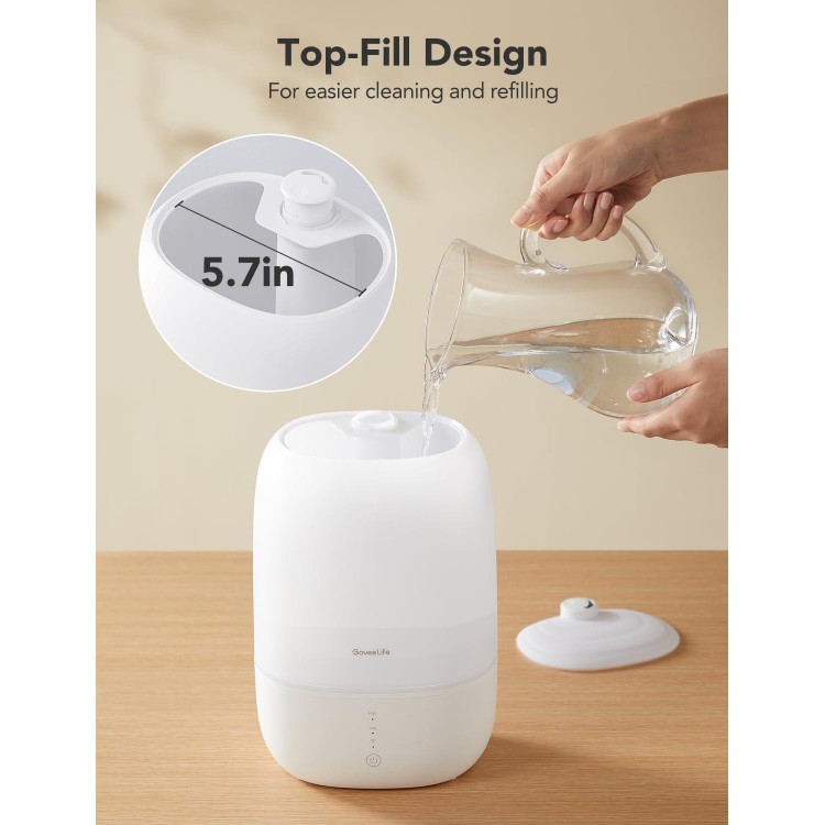 GoveeLife Smart Humidifiers for Bedroom, 3L Top Fill Cool Mist Humidifiers