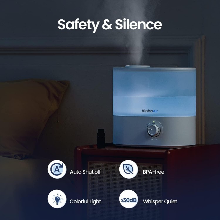 AlohaAir Humidifiers for Bedroom, 4.0L Humidifier for Home