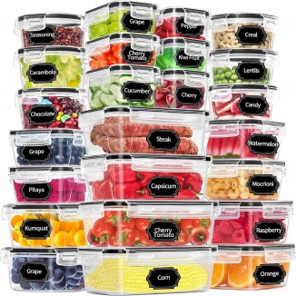 PRAKI 48 Pack Food Storage Containers with Airtight Lids