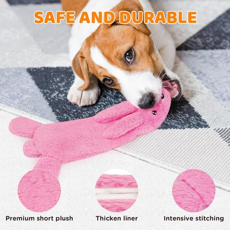 FIREOR Dog Squeak Toys, No Stuffing Plush Crinkle Dogs Chew Toy for Small Medium Large Breed Chewers Squeaky Tough Durable Puppy Teething Chewing Interactive