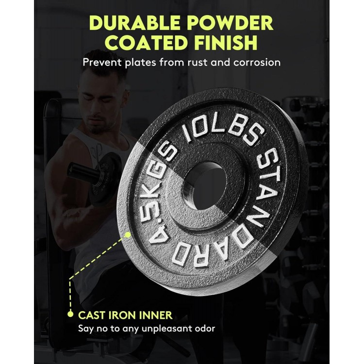 AboveGenius Cast Iron 2-Inch Olympic Plate Weight Set