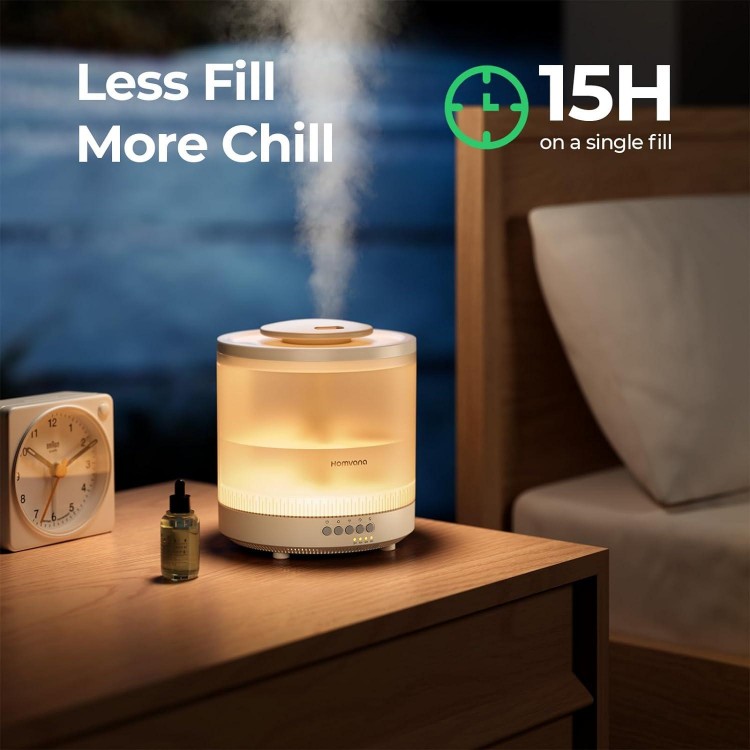 Homvana Easy to Clean Humidifiers for Bedroom, 7 Color Nightstand Light