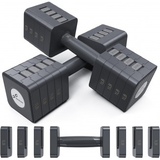 Adjustable Dumbbells Hand Weights Set:Home Gym Exercise Workout Strength