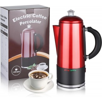 WerkWeit Electric Coffee Percolator Coffee Maker with Cord-Less Server