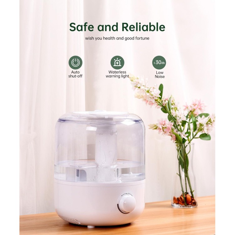Allouncer Humidifiers for Bedroom, Top Fill 2.5L Large Water Tank