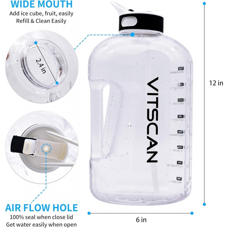 128OZ/1 Gallon Water Bottle with Straw Motivational Water Bottle