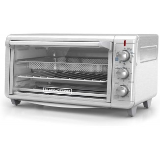 BLACK+DECKER TO3265XSSD Extra Wide Crisp ‘N Bake Air Fry Toaster Oven, Silver