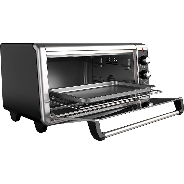 BLACK+DECKER TO3250XSB 8-Slice Extra Wide Convection Countertop Toaster Oven, Includes Bake Pan