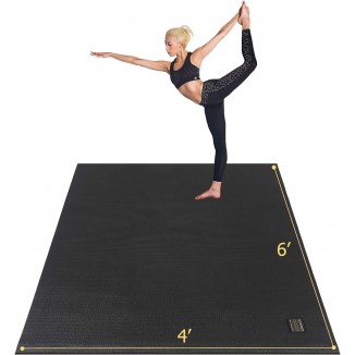 Gxmmat Large Yoga Mat 72x 48(6'x4') x 7mm for Pilates Stretching Home Gym Workout, Extra Thick Non Slip Anti-Tear Exercise Mat