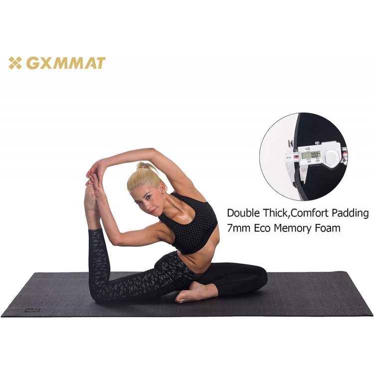 Gxmmat Large Yoga Mat 72x 48(6'x4') x 7mm for Pilates Stretching Home Gym Workout, Extra Thick Non Slip Anti-Tear Exercise Mat