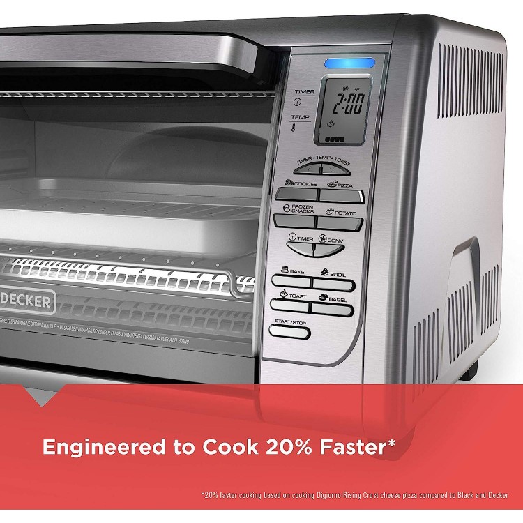 BLACK+DECKER Countertop Convection Toaster Oven, Stainless Steel