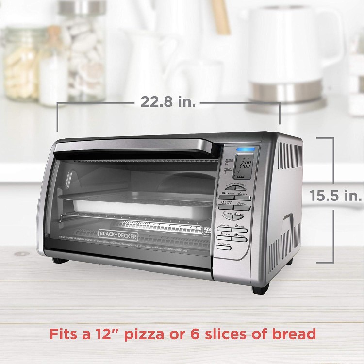 BLACK+DECKER Countertop Convection Toaster Oven, Stainless Steel