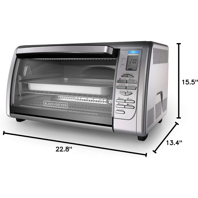 BLACK+DECKER Countertop Convection Toaster Oven, Stainless Steel