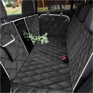 AULDEY Dog Car Seat Cover,Waterproof with Mesh Window and Storage Pocket,Durable Scratchproof Nonslip Dog Car Hammock