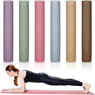 Timgle 6 Pack Yoga Mats Bulk 68 x 24 Inches Non Slip Exercise Yoga Mat 4 mm Thick Gym Mat Assorted Colors Sports Mat Suitable