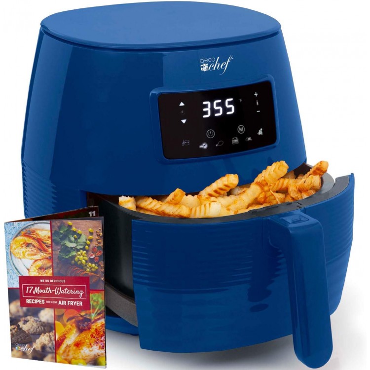 Deco Chef 5.8QT Digital Electric Air Fryer with Accessories and Cookbook