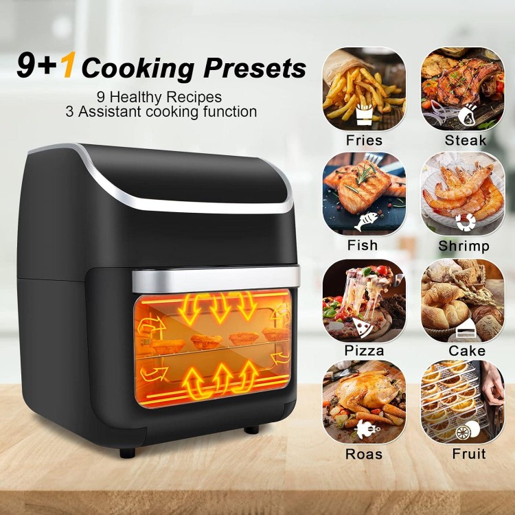 Jacgood 13 Quart Air Fryer, Rotisserie and Convection Oven