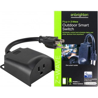 Enbrighten 14298 Z-Wave Plus Plug-In Outdoor Smart Switch, Gen5