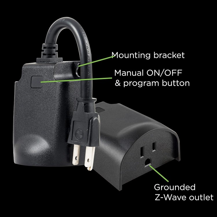 Enbrighten 14298 Z-Wave Plus Plug-In Outdoor Smart Switch, Gen5
