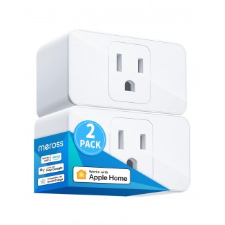 meross Smart Plug Mini, 15A & Reliable Wi-Fi, Support Apple HomeKit, Siri, Alexa, Echo, Google Assistant and Nest Hub