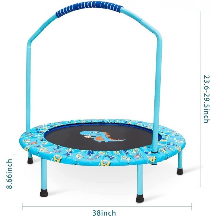 Mini Foldable Trampoline for Kids with Foam Handle,Trampoline for Kids Indoor &Outdoor with Adjustable Handle Fold up Trampoline for Toddlers Age