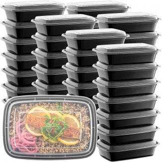 50-Pack Reusable Meal Prep Containers Safe Food Storage Containers