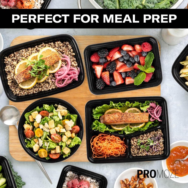 50-Pack Reusable Meal Prep Containers Safe Food Storage Containers