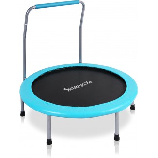 SereneLife 36 Inch Portable Fitness Trampoline – Sports Trampoline for Indoor and Outdoor Use – Professional Round Jumping Cardio Trampoline – Safe