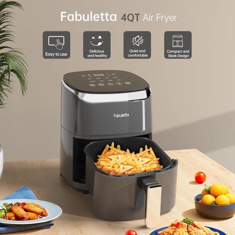 Air Fryers 4 Qt, Fabuletta 9 Cooking Functions Smart Air Fryers