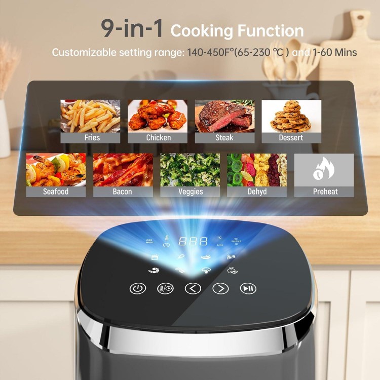 Air Fryers 4 Qt, Fabuletta 9 Cooking Functions Smart Air Fryers