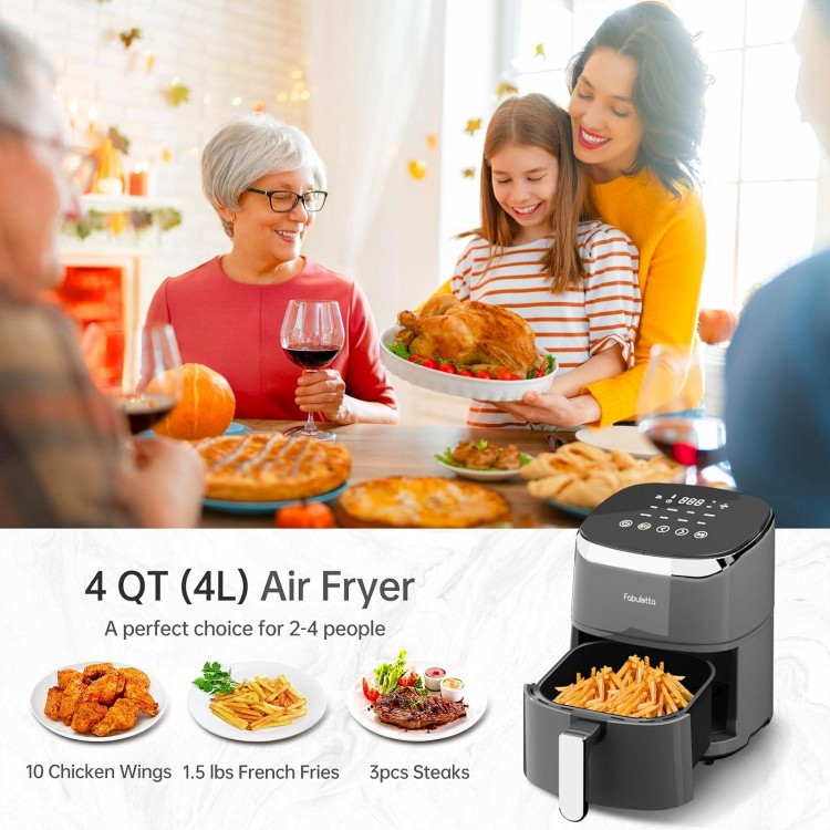 Air Fryers 4 Qt, Fabuletta 9 Cooking Functions Smart Air Fryers