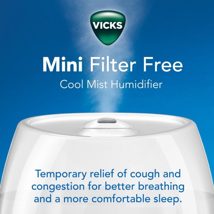 Vicks Mini Filter Free Cool Mist Humidifier, Variable Mist Control