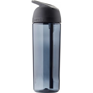 Owala Flip Clear Tritan Plastic Water Bottle with Straw, BPA-Free Sports Water Bottle, Leak Proof Water Bottle with Lock, Great for Travel, 25 Oz, Very, Very Dark