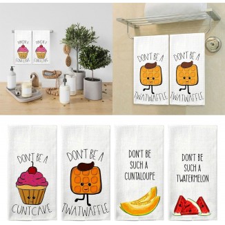 Fashion Cute Cartoon Fruit Towel Kitchen Decorative Dishcloths, 1PC 25X 50CM Funny Kitchen Decorative Cleaning Cloth Gift for Birthday, House Warming