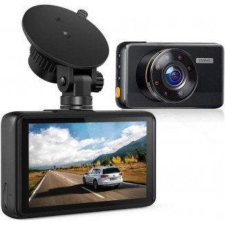 Dash Cam 1080P Full HD, 2 Mounting Options, On-Dashboard Camera Video Recorder Dashcam for Cars with 3 LCD Display, Night Vision, WDR, Motion Detection, Parking Mode, G-Sensor, 170° Wide Angle