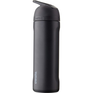 Owala Flip Insulated Stainless Steel Water Bottle with Straw for Sports and Travel, BPA-Free, 24-Ounce, Very, Very Dark