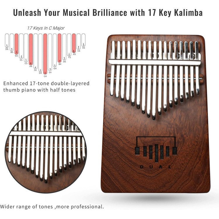 DUAL April Yang Upgraded Electric Kalimba, 17 Key Kalimba Thumb Piano