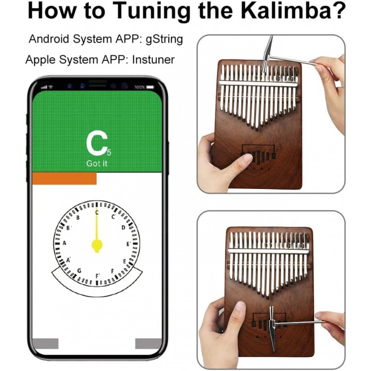 DUAL April Yang Upgraded Electric Kalimba, 17 Key Kalimba Thumb Piano