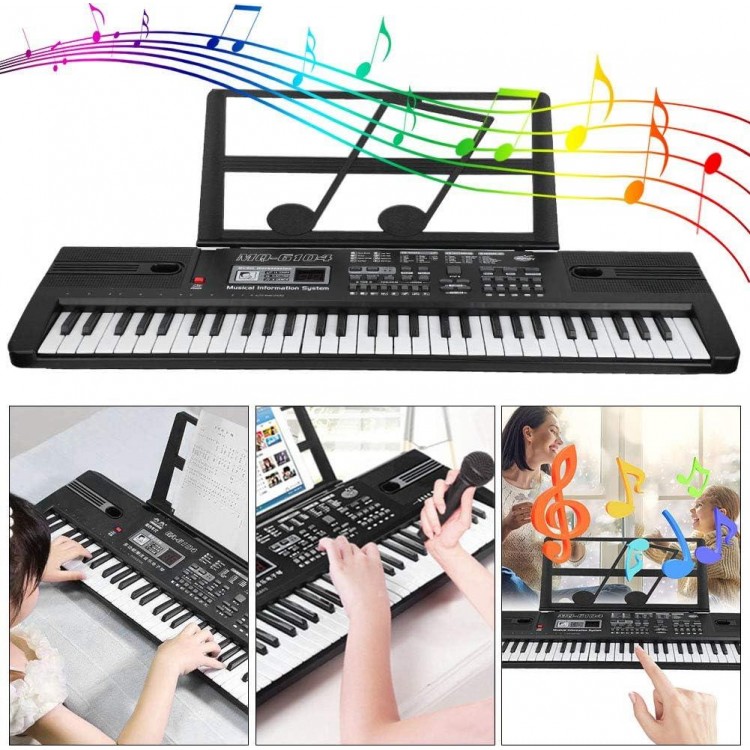 Portable Multi-function 61 Electronic Keys Organ Keyboard with Microphone