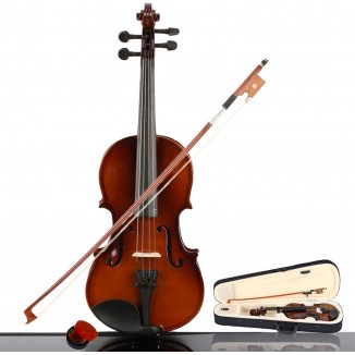 1/4 Acoustic Violin,Handmade Solid Wood Violin Starter Beginners Kit