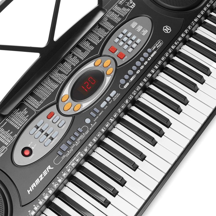 Hamzer 61-Key Electronic Keyboard Portable Digital Music Piano,Microphone