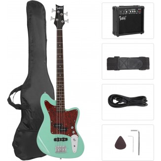 GLARRY 4 String Electric Bass Guitar Beginner Kit w/20w Amp,with Digital Tuner