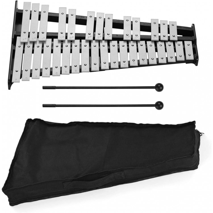32 Note Glockenspiel Xylophone Percussion Kit with Height Adjustable Stand