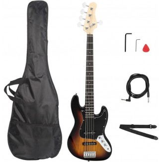 Ktaxon Electric Bass Guitar, 5 String Full Size Jazz Bass Guitars Beginner Kit