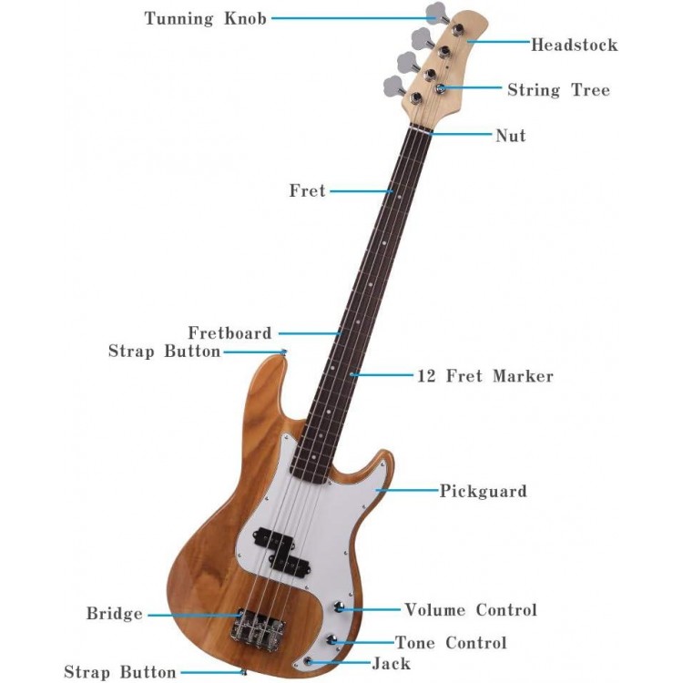 4 String Electric Bass Guitar,Bass Guitar Beginner Kits, Stylish Bass Guitar